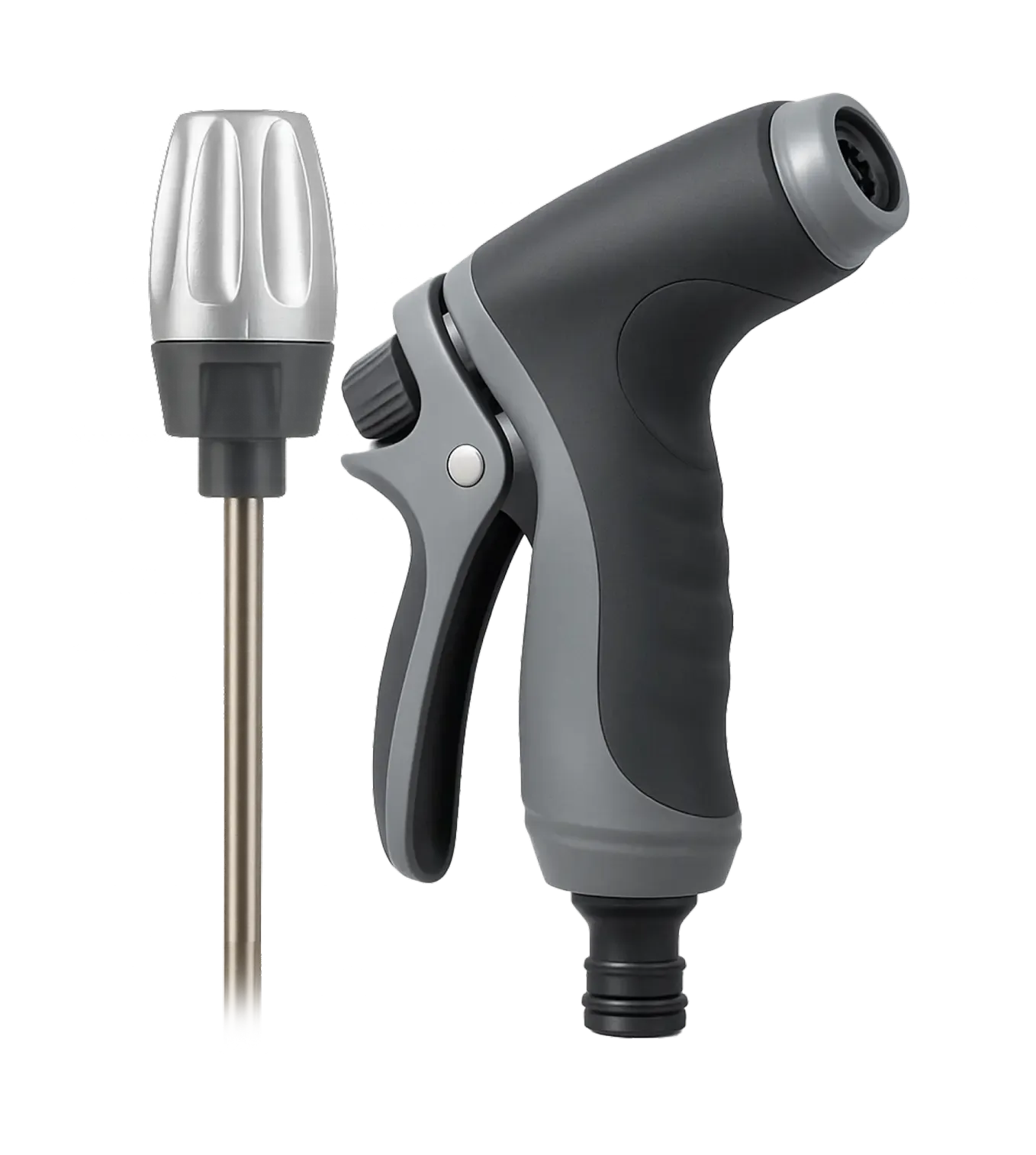 Qinux WaterBlitz adjustable nozzle and ergonomic wand close-up